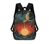 sinyumoney Solar System Fantasy Poste Kids School Backpack School Bag 3D Printed School Bag for Boys Elementary And Middle School Students 17inch