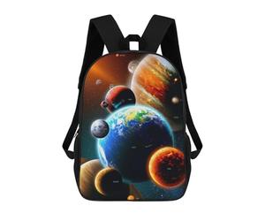 sinyumoney Solar System Planets Artwork-1 Backpacks Kids School Backpack School Bag 3D Printed School Bag for Boys Elementary And Middle School Students 17inch