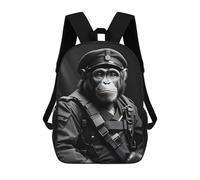 sinyumoney Soldier Chimpanzee Bnw Backpack School Bag Rucksack Casual Daypacks School Work Travel Bag for Girl, Teen Girls 17inch
