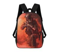 sinyumoney Soldier Gas Mask Red Smoke Backpack School Rucksack Casual Daypacks School Work Travel Bag for Girl, Teen Girls 17inch