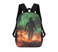 sinyumoney Soldier in Fire 3D Printed Children's School Backpack for Kids High Capacity Travel Rucksacks Book Bags Kids School Bag Back Pack 17inch