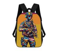 sinyumoney Soldier United States Wpap Backpack 3D Printed Kids School Backpack High Capacity Travel Backpacks Book Bags Kids Backpack 17inch