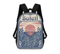 sinyumoney Soleil Art Nouveau Landscape Poster 3D Printed Children's School Backpack for Kids High Capacity Travel Rucksacks 17 Inch Book Bags Kids