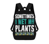 sinyumoney Sometimes I Wet My Plants School Backpack 3D Printed Children's 17inch Backpacks Bag Bookbag for Kids Boy Girl Book Bags Kids School Bag Travel Rucksacks