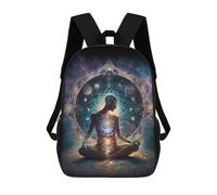 sinyumoney Soul Inner Harmonization Children's Backpack, Schoolbag Large Capacity Students Bookbag Rucksack Knapsack for Boys Girls Adults Teen 17inch