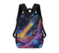 sinyumoney Space Adventure Rocket Launch Backpacks Kids 17inch School Backpack School Bag 3D Printed School Bag for Boys Elementary And Middle School Students