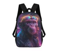 sinyumoney Space Animal Monkey 17inch School Bag 3D Printed Children's School Backpack Casual Fashion Travel Backpacks for Kids School Students