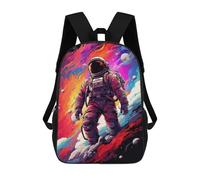 sinyumoney Space Astronaut Adventure -3 School Backpack Lightweight Airport College Students Back Pack for Boys/Girls/Teenagers 17inch