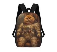 sinyumoney Space Astronaut Funny Cat School Bag Backpack Teen Schoolbag 3D Printing Adjustable Schoolbag Fashion Pocket Bag for Kids Boys Girls Students And Teenagers Fans 17inch