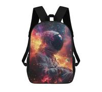 sinyumoney Space Astronaut in Nebula Backpack Kids School Bag Boys Cartoon 3D Print Students Schoolbag Laptop Daypack for Boys Girls 17inch