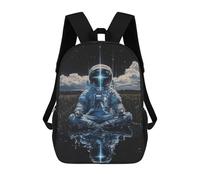 sinyumoney Space Astronaut Meditation Scene Children's School Backpack Fashion Casual 17inch 3D Printed School Bags Boy School Backpack Large Backpack
