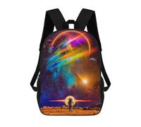 sinyumoney Space Astronaut Rainbow Planet Kids School Backpack 3D Printed Backpacks Fashion School Bag Rucksacks for Boys Elementary And Middle School Students 17inch