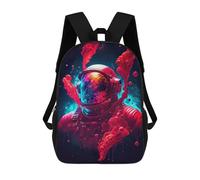 sinyumoney Space Astronaut with Abstract Artwork Backpacks Kids School Backpack School Bag 3D Printed School Bag for Boys Elementary And Middle School Students 17inch