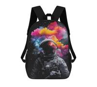 sinyumoney Space Astronaut with Colorful Clouds School Backpack Business Laptop Rucksack Bag Unisex Casual Daypack for Men, Women & Teenage Boys 17inch