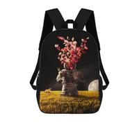 sinyumoney Space Astronaut with Tree Head on Moon 17 Inch Backpack School Bag Rucksack for Girls Boys Large Capacity Kids Back Pack Lightweight School Bags for Children Students