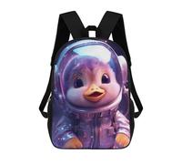 sinyumoney Space Baby Duck Backpack 3D Printed Children's School Backpack for Kids High Capacity Travel Rucksacks Book Bags Kids School Bag Back Pack 17inch