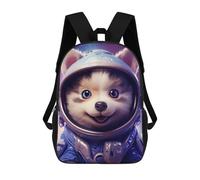 sinyumoney Space Baby Husky Backpack School Bag Secondary Causal Travel High School Bags for School/Work/Travel 17inch