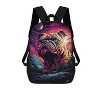 sinyumoney Space Bulldog Adventure Children's Backpacks 17inch School Backpack 3D Printed Bag Bookbag for Kids Travel Rucksacks Boy Girl Book Bags Kids School Bag
