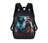 sinyumoney Space Bulldog Portrait -1 Backpack School Bag Work Laptop Backpack Rucksack Bag for Boys/Girls/Teenagers 17inch