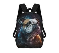 sinyumoney Space Bulldog Portrait Backpack School Daypacks Business Backpack Water Resistant Bookbag for Men, Women & Teenage Boys 17inch