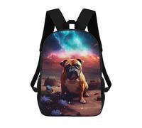 sinyumoney Space Bulldog Wonder School Backpack 3D Printed School Bags Boys Girls Laptop Backpack for Kids/Students/Adults 17inch