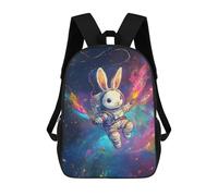 sinyumoney Space Bunny Adventure Backpack 3D Print Kids Bag Elementary Students Daypack Lightweight School Bag for Children Girls Boys Nursery Lunch Pack 17inch