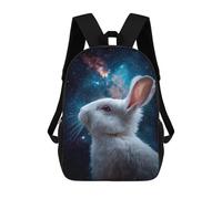 sinyumoney Space Bunny Celestial Tail School Backpack Lightweight Airport College Students Back Pack for Boys/Girls/Teenagers 17inch
