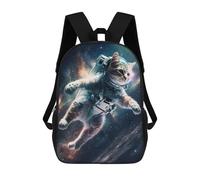 sinyumoney Space Cat Adventure -1 Kids Backpacks Children Bag,Anime Bag,Large Capacity Kids Backpack, 3D Printed Children's,Student Schoolbag,Kids Boys Girls School Bag 17inch