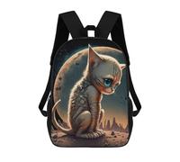 sinyumoney Space Cat Adventure -11 Rucksack Lightweight Airport College Students Back Pack for Girls Boys Teenage 17inch
