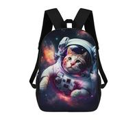 sinyumoney Space Cat Adventure -6 Backpacks, Kids Backpack Student School Bag 3D Printed Travel Backpacks Fashion Accessory Backpack Children Waterproof School Bags 17inch
