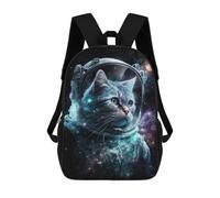 sinyumoney Space Cat Adventure-8 Children's 17 Inch School Backpack 3D Printed Anime Movies for Kids Travel Rucksacks Book Bags Kids School Bag