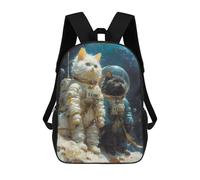 sinyumoney Space Cat Astronaut School Backpack Large Water Resistant Laptop Backpack for Girls Boys Teenage 17inch
