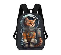sinyumoney Space Cat Explorer Backpack School Daypacks Business Backpack Water Resistant Bookbag for Camping Outdoor Adventures And Daily Travel 17inch