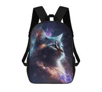 sinyumoney Space Cat Galaxy Backpack School Bag Rucksack Casual Daypacks School Work Travel Bag for Men, Women & Teenage Boys 17inch