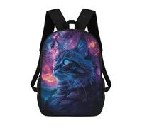 sinyumoney Space Cat Galaxy Backpack School High Secondary School Bags Casual Backpack for Teenage Girls Boys Women Men 17inch