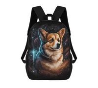 sinyumoney Space Corgi Celestial Companion -2 17 Inch Backpack School Bag Rucksack for Girls Boys Large Capacity Kids Back Pack Lightweight School Bags for Children Students
