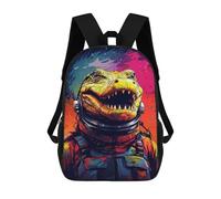 sinyumoney Space Crocodile Astronaut Art Print School Backpack Business Durable Laptop Bag for Camping Outdoor Adventures And Daily Travel 17inch