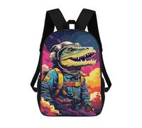 sinyumoney Space Crocodile Explorer Backpack School Bag Lightweight Casual Daypack School Backpacks for School/Work/Travel 17inch
