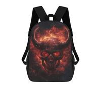 sinyumoney Space Devil Skull Art Print Children's Backpacks 17inch School Backpack 3D Printed Bag Bookbag for Kids Travel Rucksacks Boy Girl Book Bags Kids School Bag