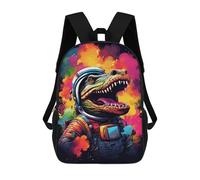 sinyumoney Space Dinosaur Adventure -11 School Backpack Business Laptop Rucksack Bag Unisex Casual Daypack for Men, Women & Teenage Boys 17inch