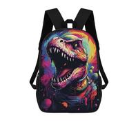 sinyumoney Space Dinosaur Astronaut Art Print -3 School Backpack for Girls 17inch Casual Daypack Lightweight Rucksack Boy Girl Backpack for Middle School Students