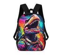sinyumoney Space Dinosaur Astronaut Art Print -7 3D Printed 17inch School Bag Children's School Backpack Travel Backpacks Casual Fashion Bag for Kids School Students