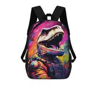 sinyumoney Space Dinosaur Astronaut Art Print -8 Backpack School Bag Work Laptop Backpack Rucksack Bag for Boys/Girls/Teenagers 17inch
