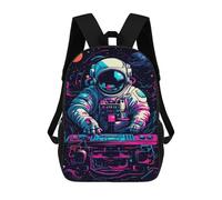 sinyumoney Space DJ Cosmic School Bag 3D Printed 17inch Backpacks Fashion Kids School Backpack Rucksacks for Boys Elementary And Middle School Students