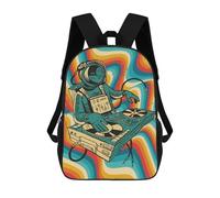 sinyumoney Space DJ Cosmic School Bags Daypacks Business Backpack Water Resistant Bookbag for Boys/Girls/Teenagers 17inch
