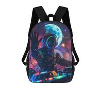sinyumoney Space DJ Mixing Cosmic Beats School Backpack Business Laptop Rucksack Bag Unisex Casual Daypack for Men, Women & Teenage Boys 17inch
