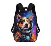sinyumoney Space Dog Adventure -2 Backpacks 3D Printed 17inch Kids School Backpack Outdoor Casual Daypack Casual Travel Bags for Middle School Students
