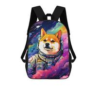 sinyumoney Space Dog Adventure-411 Backpack School Bag Lightweight Casual Daypack School Backpacks for School/Work/Travel 17inch