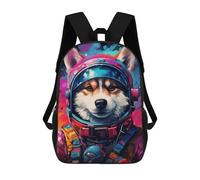 sinyumoney Space Dog Adventure -94 Rucksacks 3D Printed Children 17inch Backpacks Fashion Casual Daypack Travel Bags Outdoor Casual Daypack for Boy And Girl