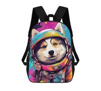 sinyumoney Space Dog Adventure -98 3D Printed 17inch School Bag Children's School Backpack Travel Backpacks Casual Fashion Bag for Kids School Students